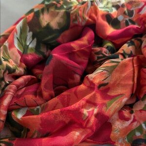 Patricia Nash Floral  Scarf in Red, Orange, Green